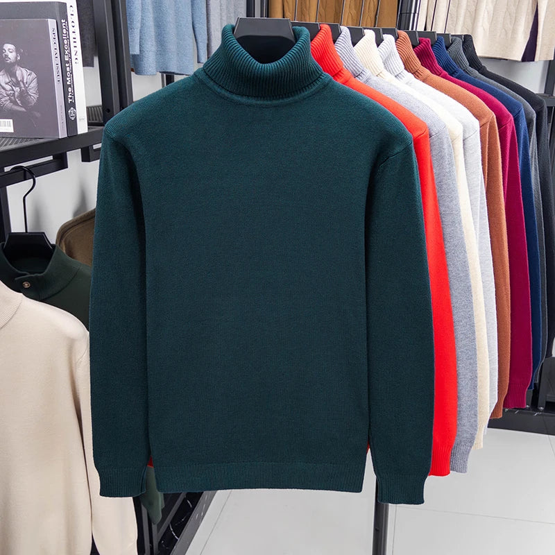 High Quality Knitted Turtleneck Sweater Slim Fit Long Sleeve