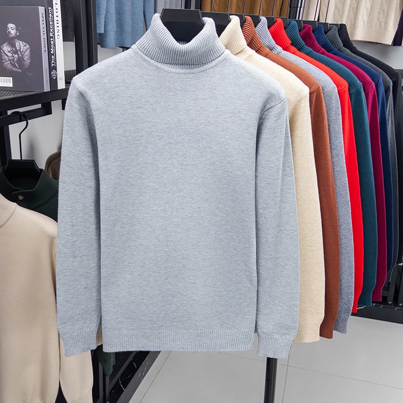 High Quality Knitted Turtleneck Sweater Slim Fit Long Sleeve