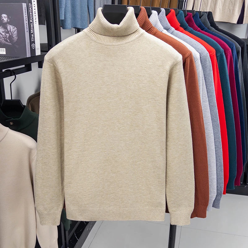 High Quality Knitted Turtleneck Sweater Slim Fit Long Sleeve