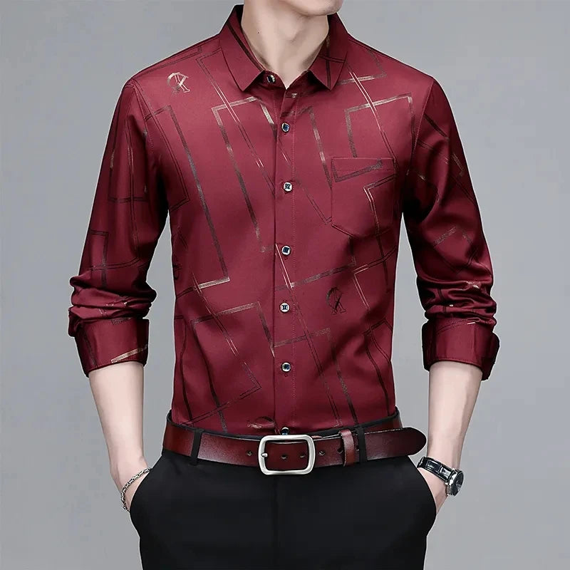 Shirt Non Ironing and Wrinkle Resistant Business Top