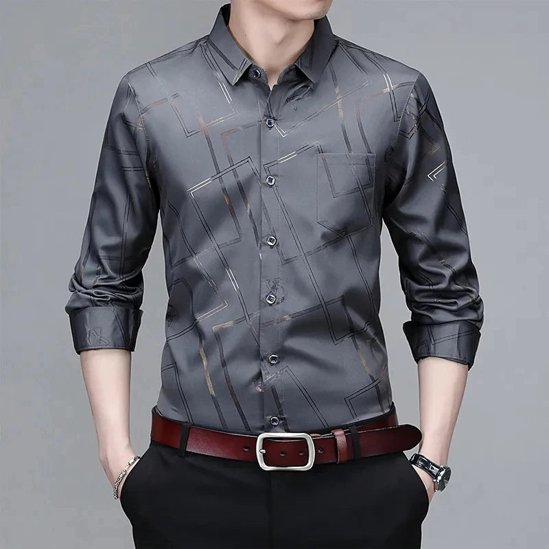 Shirt Non Ironing and Wrinkle Resistant Business Top