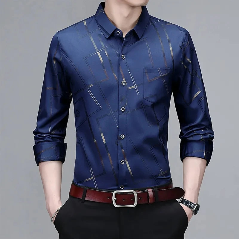Shirt Non Ironing and Wrinkle Resistant Business Top
